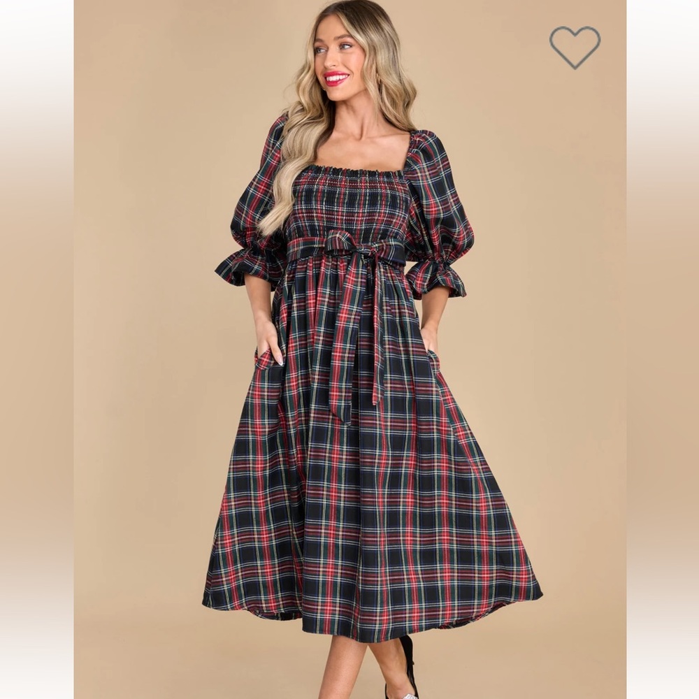 Everyday Cheer Black Plaid Maxi Dress by Shop RedDress